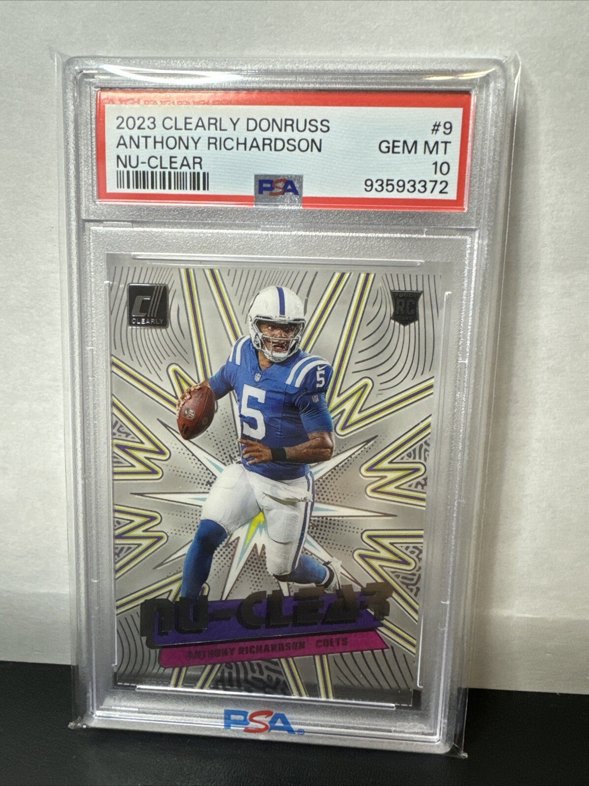 2023 Clearly Donruss Anthony Richardson NU-CLEAR Rookie PSA 10 POP1 Colts🔥🔥