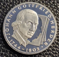 1994 G Germany 10 Mark Silver Proof Coin - Johann Herder - KM# 184 - UNC # 30086