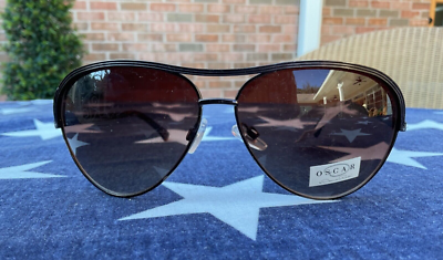 OSCAR DE LA RENTA WOMENS METAL AVIATOR SUNGLASSES BROWN MOD  display picture 3
