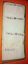 New Vintage  3-PACK Embroidered Handkerchiefs Hand Rolled, "H", FREE SHIPPING 