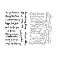 Hero Arts "HOLIDAY SEASON MESSAGES" Stamps Only OR Stamp  Dies Bundle 2023