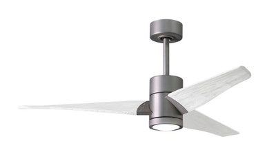 Matthews Fan Company Super Janet Ceiling Fan Brushed Nickel 52'' White Blades
