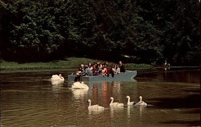 Penns Cave Lake Nittanee Centre Hall Pennsylvania boatride vintage postcard d503