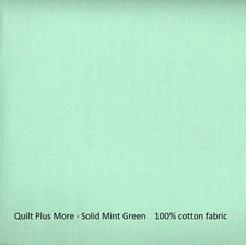 Solid Mint Green Quilting Cotton Fabric by the Yard   100 Cotton, 44  Wide