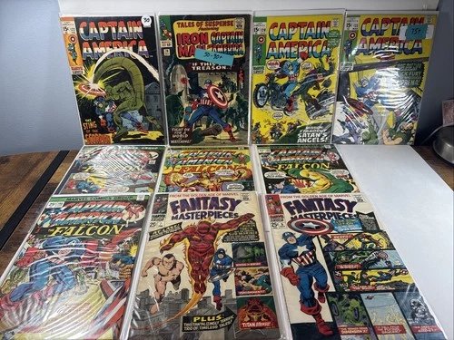 Marvel Comics Captain America 1965 Comic Book Lot Of 10 Vintage 60s Silver Era