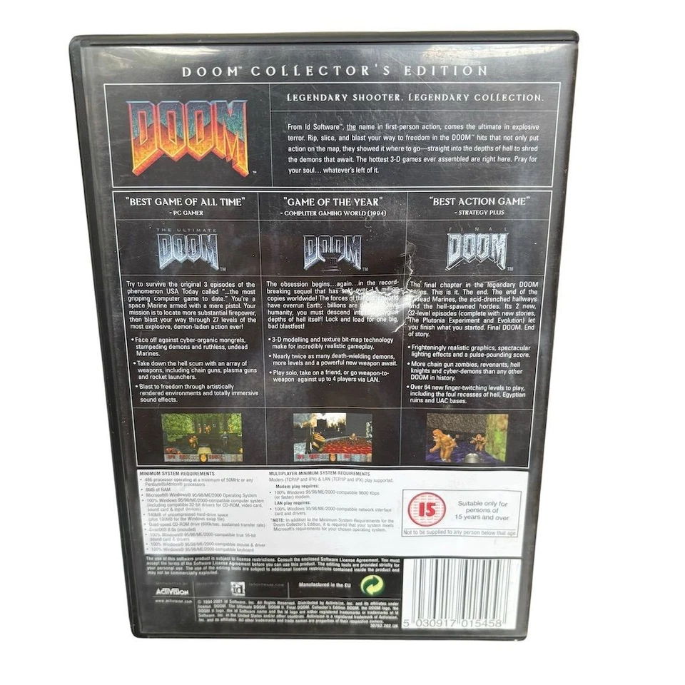 Doom Collector's Edition PC 2001 2-Disc Set Ultimate Trilogy FPS Game - Image 2 of 2