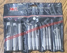 MIT 12 Pc. Hollow Punch Set. 1/8" To 3/4". EUC #6588. In Case. 