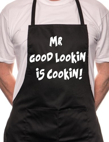 Mr Good Lookin Is Cookin Novelty Cooking Funny Unisex Apron - Picture 1 of 9