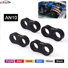 4Pcs AN10 20mm Braided Hose Separator Clamp Fitting Bracket Oil Line Clip Car