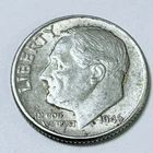 1949 Roosevelt Dime 90% Silver Circulated Coin Free Shipping #8775
