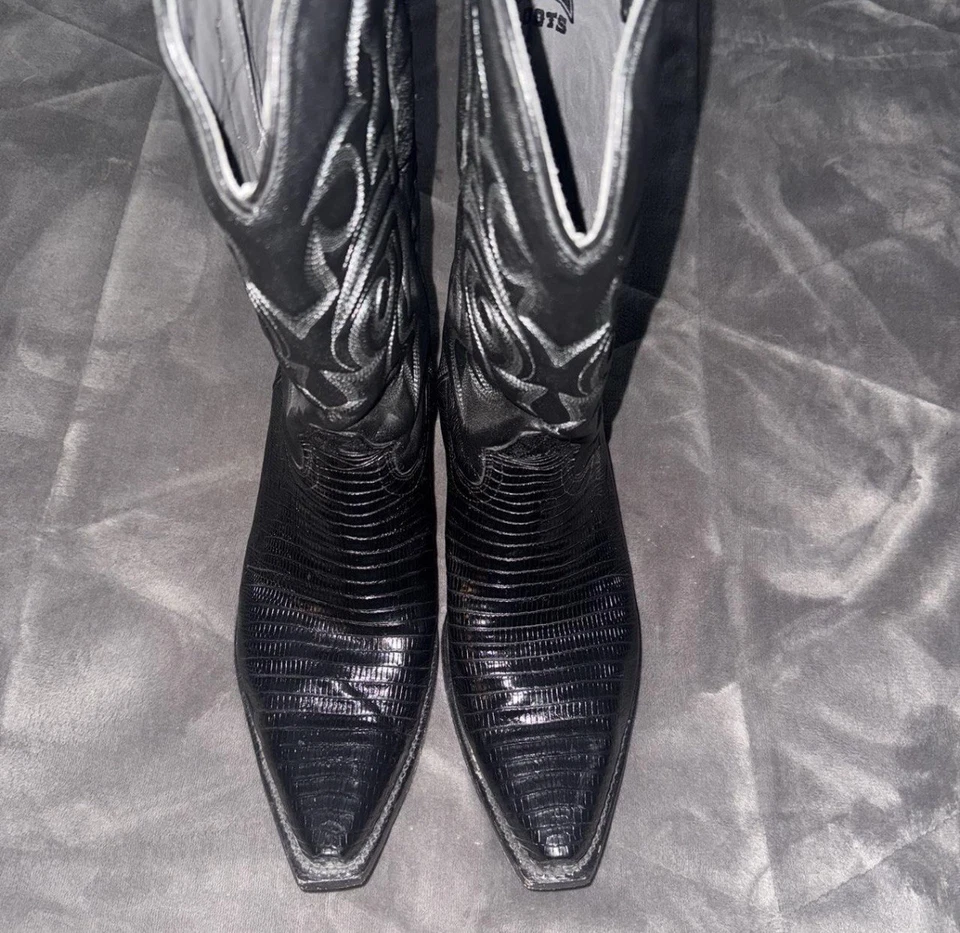 Bota Western Exótica Lagarto Teju Negra Los Altos 12D Foto 3 de 4