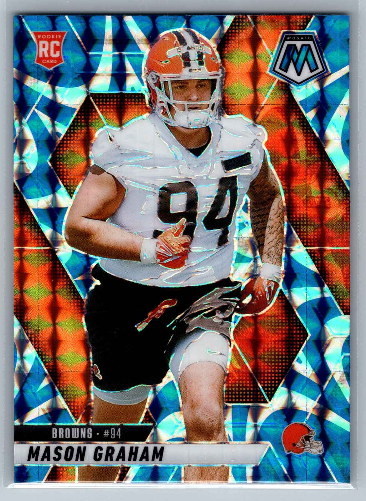 2025 Panini Mosaic Football Mason Graham Blue Reactive Prizm #311 (RC)