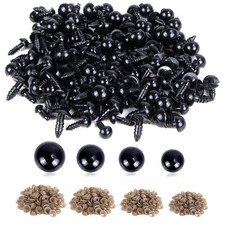 UPINS 500Pcs Safety Eyes for Amigurumi Crochet Animals with A:6-12MM, Black