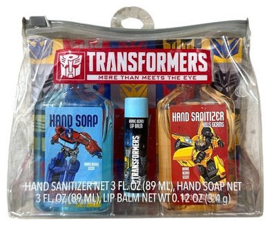 Transformers 3-Piece Gift Set for Kids w/Carry Bag, Include Hand Soap & Lip Balm