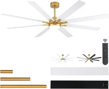 LANMEL 72'' Ceiling Fan with Lights and Remote,Low Profile Modern Ceiling Fan