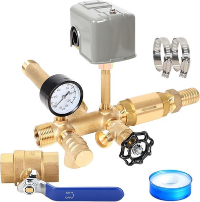 #ad 1quot;x 11quot;Well Pressure Tank Tee Kit with 40 60psi Pressure SwitchBrass Pressure T $139.99