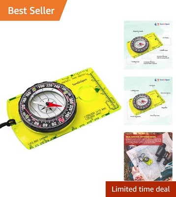 Lightweight Boy Scout Compass with 1:24000 Map Scale & 360° Bezel for Outdoors