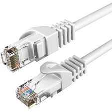 Snagless Cat6 Ethernet Network Patch Cable White 200 Feet