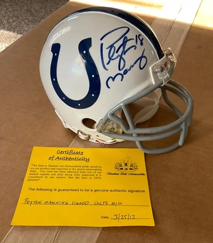 PEYTON MANNING AUTHENTIC SIGNED MINI-HELMET = INDIANAPOLIS COLTS  RIDDELL HELMET