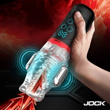 Suction Stroker Pleasure Grip Sucking Vibrating Masturbator Dual Vibrator Double