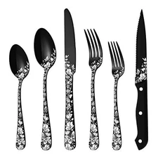 Stainless Steel Flatware Set Spoon Fork Knife Cutlery Dinnerware Silverware 24P