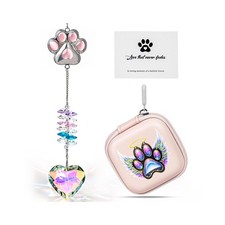Gemstone Paw Crystal Suncatcher Pet Memorial Gift for Loss of Dog, Sympathy...