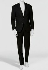 Kenneth Cole Men's Black Techni-Cole Slim-Fit 2 Piece Suit 46L 42W 32L