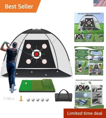 Multi-Target Golf Training Net 10x7FT - Improve Your Swing Anytime, Anywhere