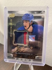 2022-23 UD Premier Focus Braden Schneider RPA Auto Patch /49 Rangers RC