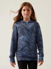 Athleta Girl In Your Element 2.0 Hoodie Size 14 Sumi Marble Blue