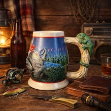 Vintage Budweiser King Of Beers 1998 Mug Cup 6" Tall Chameleon Lizard 