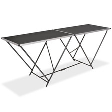 Pasting Table Black MDF Top Aluminium Frame Steel Legs 200x60x78 cm Foldable XL