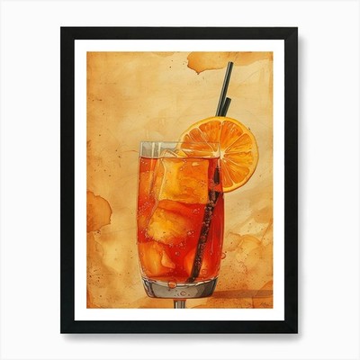 Aperol Spritz Kunstdruck 92 Kunstdruck gerahmt Wandbild Poster Leinwanddruck Bild
