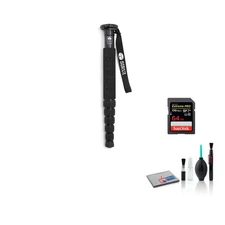 Sirui P-306 Aluminum Monopod P306 with 64GB Memory Card and Cleaning Kit