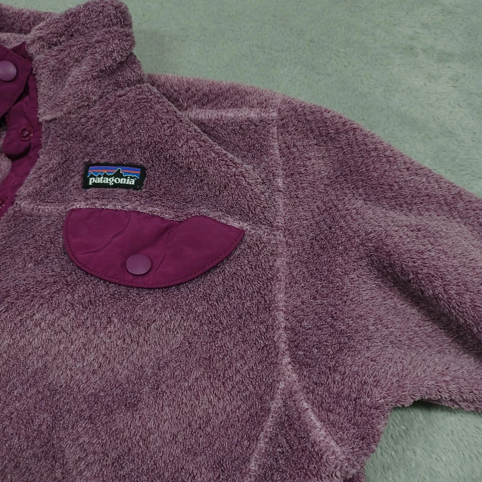 Suéter Patagonia Niñas XL Púrpura Polar Pullover Bolsillos Exterior Informal Foto 3 de 4