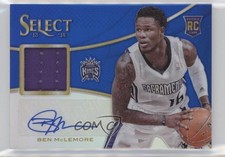 2013-14 Panini Select Rookie Jersey Blue Prizm 24/35 Ben McLemore #18 Auto f0v