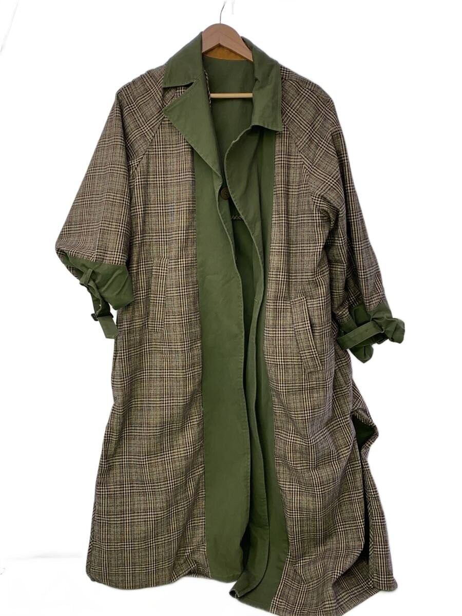 Ameri 18Aw/Reversible/Trench Coat/Cotton/Khk/Plai… - image 1