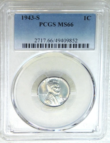 1943-S Lincoln Steel Cent PCGS MS66 Frosty Just Graded PQ New Holder #M346A