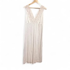 Vintage Gilead White Nylon Nightgown Small Sheer Lace Bridal Boudoir Slip Dress