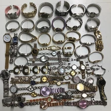 Lot Of 60 Assorted Womens Watches Untested Vintage Gold Silver Mix Tone Metal