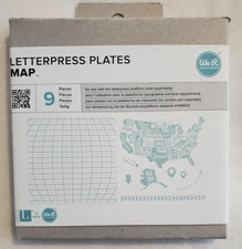  We R Memory Keepers MAP Letterpress Plates Print / Printmaking Set New  S1