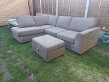 Beige DFS Orka Corner Sofa + Storage Footstool - Delivery Available