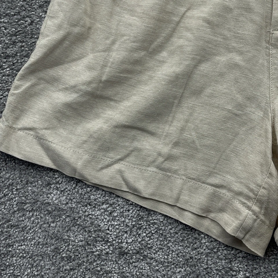 Pantalones Cortos Gap Mujer Talla 10 Beige 5" Tiro Alto Plisado Lino Elástico 595602 Foto 2 de 4
