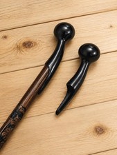 Vintage Wooden Walking Cane Black Derby Handle Hand Carved Wooden Walking Stick