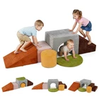 6PCS Foam Climbing Blocks, Velvet Indoor Climb & Crawl Activity Playset for Kids