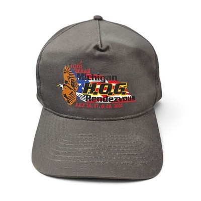 Vintage 2002 Michigan HOG Rendezvous Harley Davidson Hat Gray Biker Eagle Cap