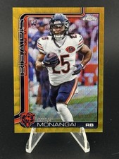 NEW 🏈 2025 Topps Chrome KYLE MONANGAI GOLD RAYWAVE SN /50 RC Rookie Bears