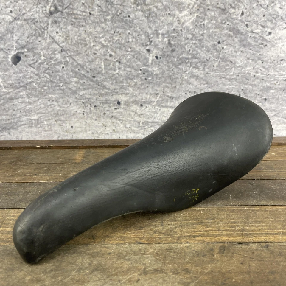 Vintage Selle San Marco Concor Saddle Seat Black Road Bike Steel Rails 355g - Image 2 of 4