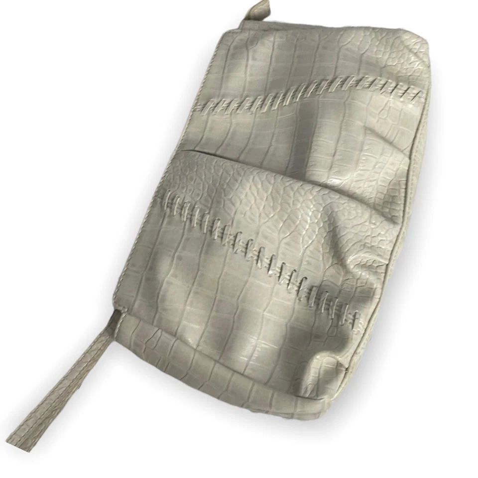 Bolso sin asas Apt 9 para mujer marfil imitación cuero cocodrilo forrado en relieve informal Foto 3 de 4