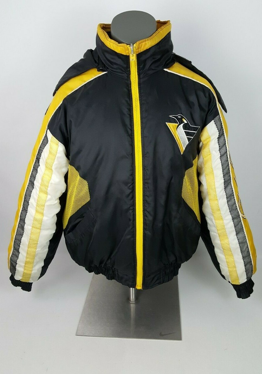 Vintage Pro Player Pittsburgh Penguins NHL Hockey Puffer Reversible Jacket M | eBay